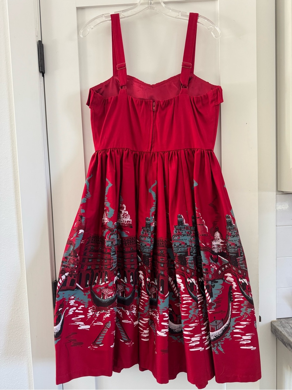 Pinup Couture Red & Black Vintage-Inspired Printed Swing Dress - Picture 4 of 6
